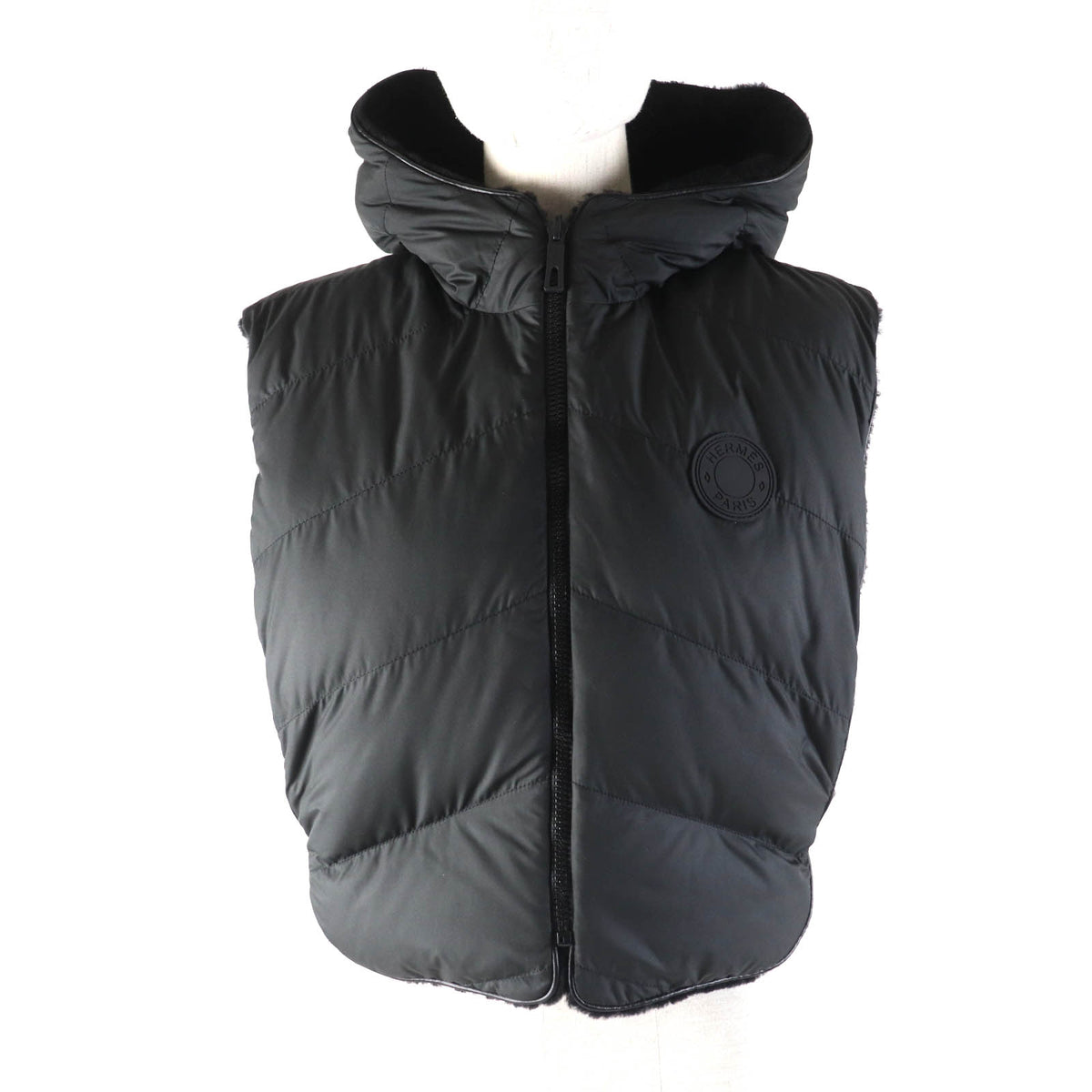 Hermes Reversible Leather Lamb Fur Down Vest
