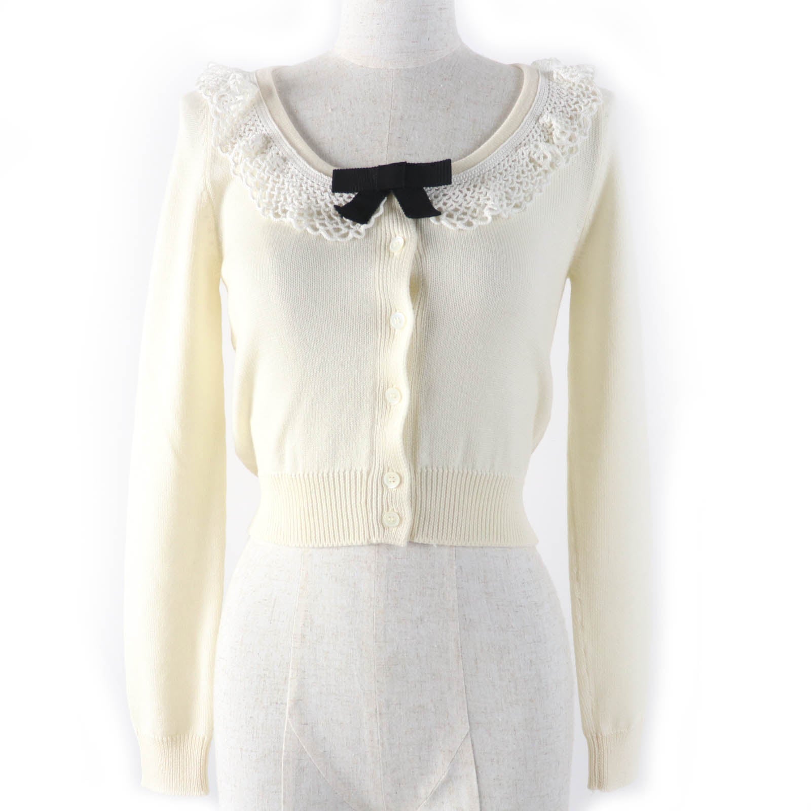 MIUMIU Virgin wool cotton knit cardigan