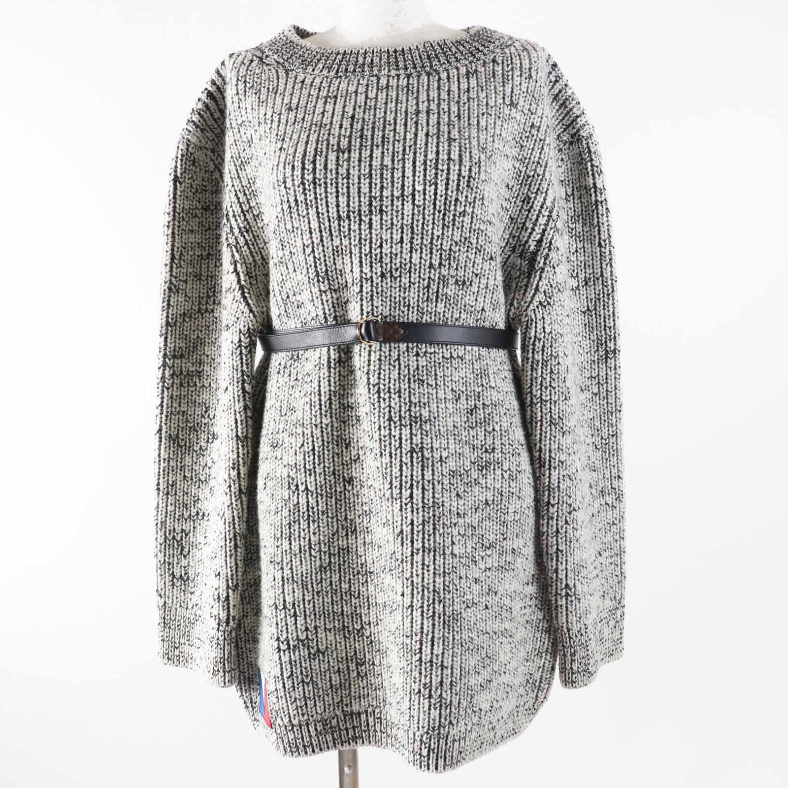 Louis Vuitton Mix Knit Wool Cotton Leather Long Sleeve Knit
