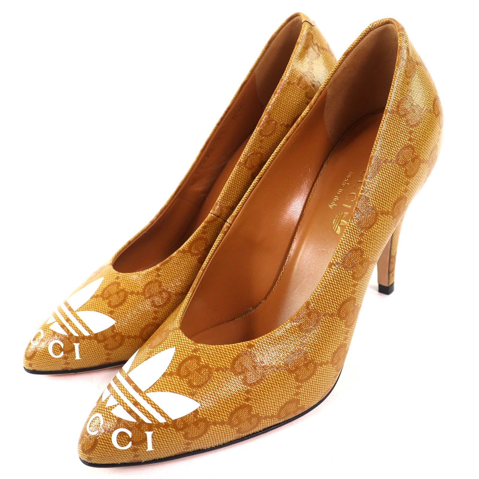 Gucci×adidas Trefoil Logo GG Crystal Pumps – LuxUness