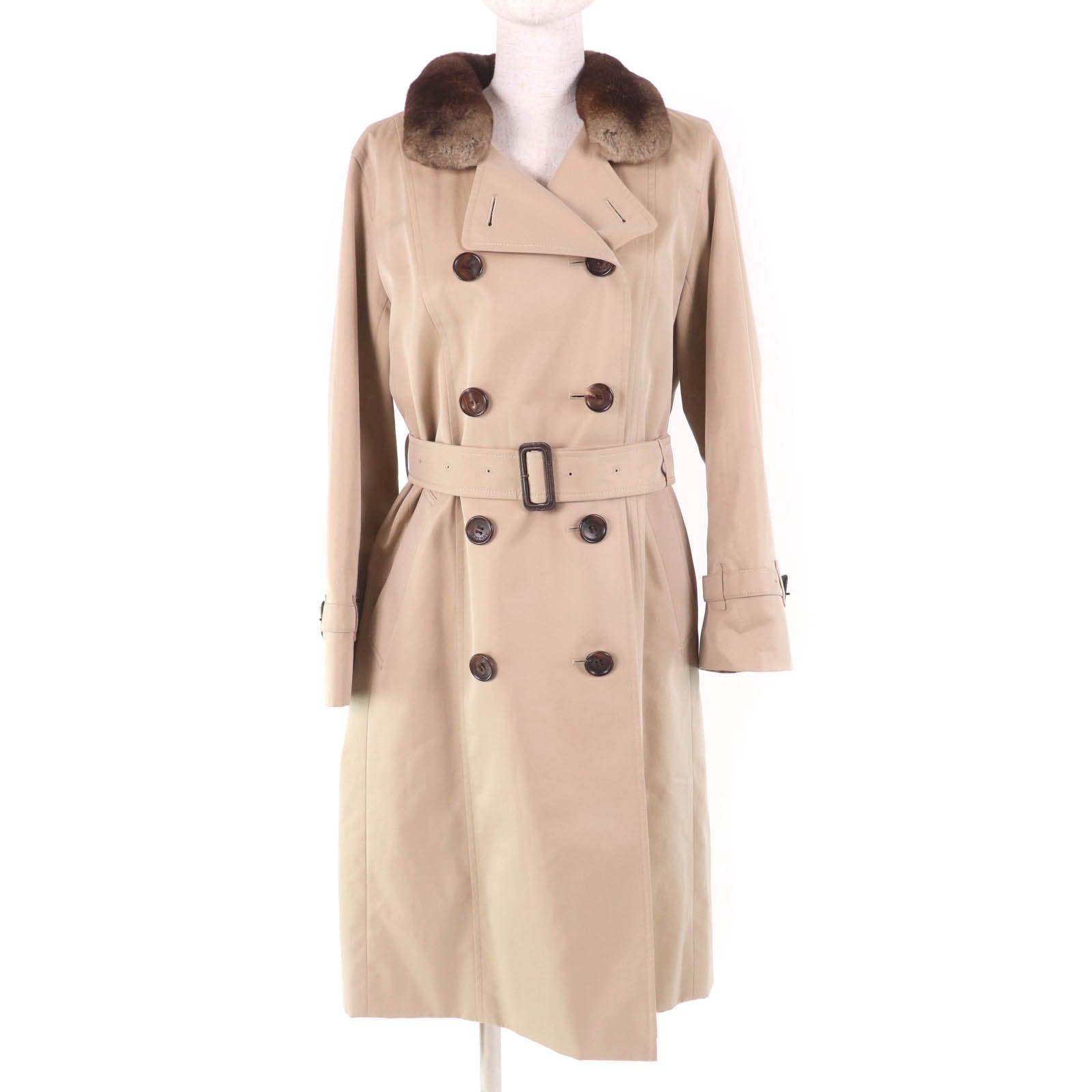 Burberry London Rex fur trench coat