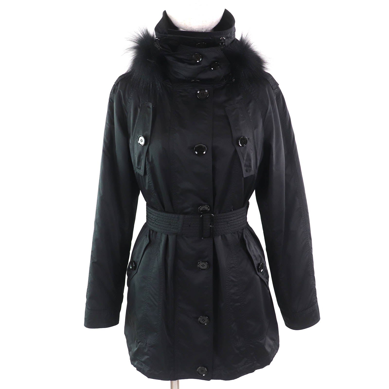 Burberry London Padded Fur Hooded Coat