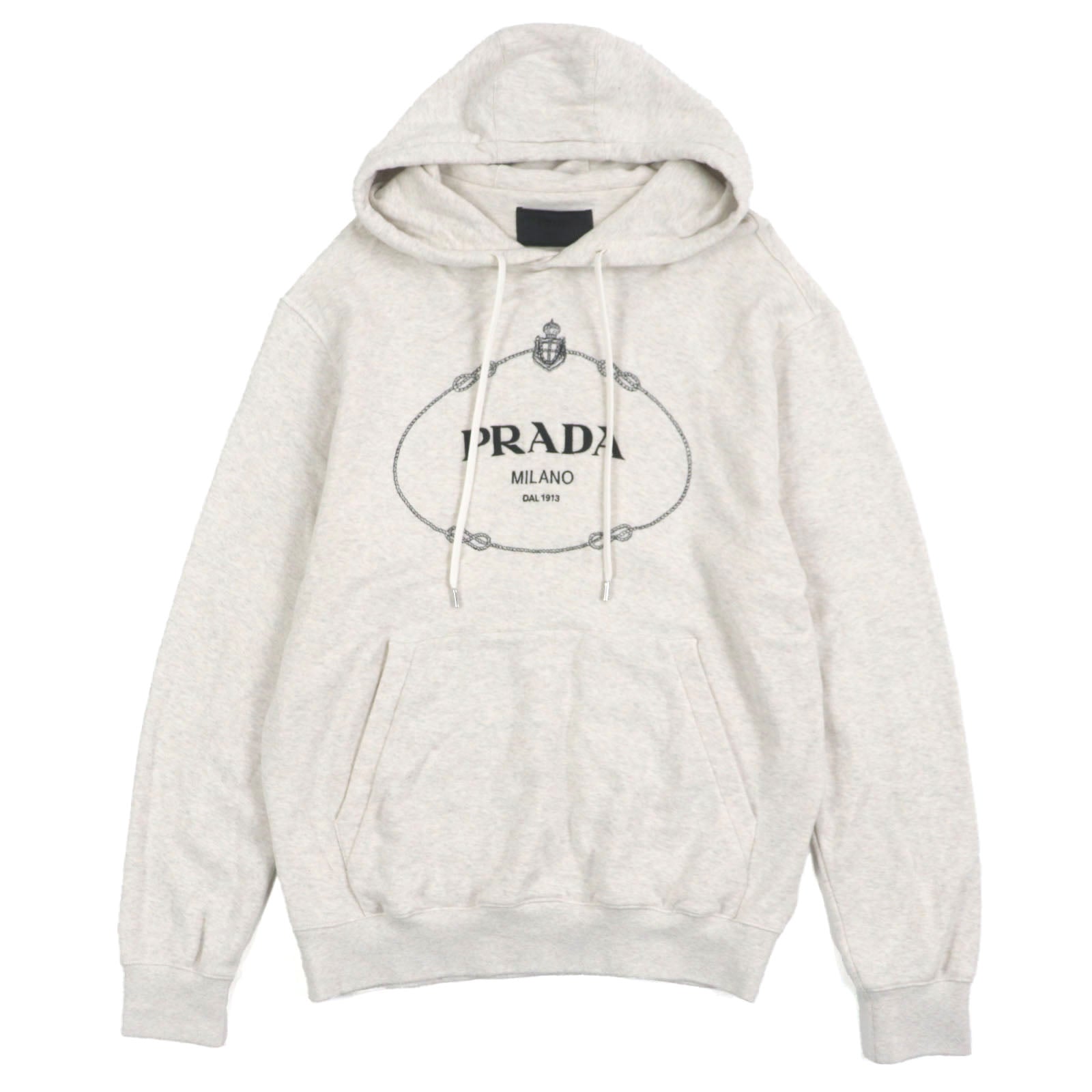 Prada Logo Embroidered Cotton Hoodie
