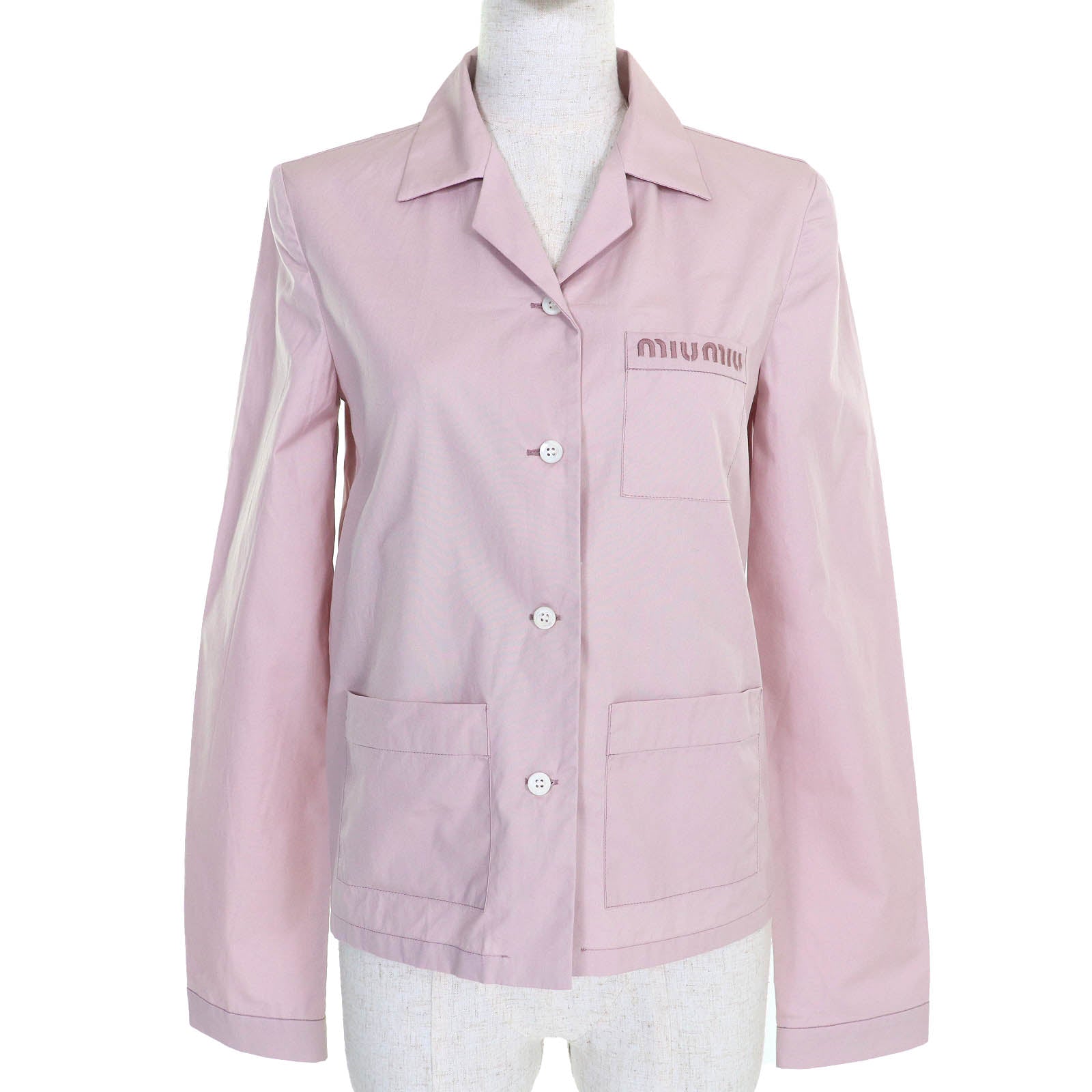 MIUMIU Logo embroidery Cotton Shirt