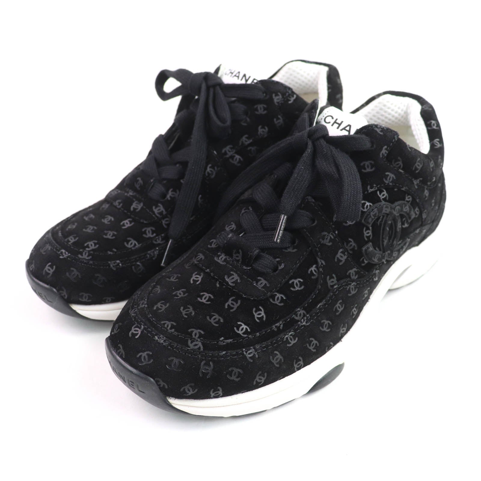 Chanel Suede Leather Sneakers