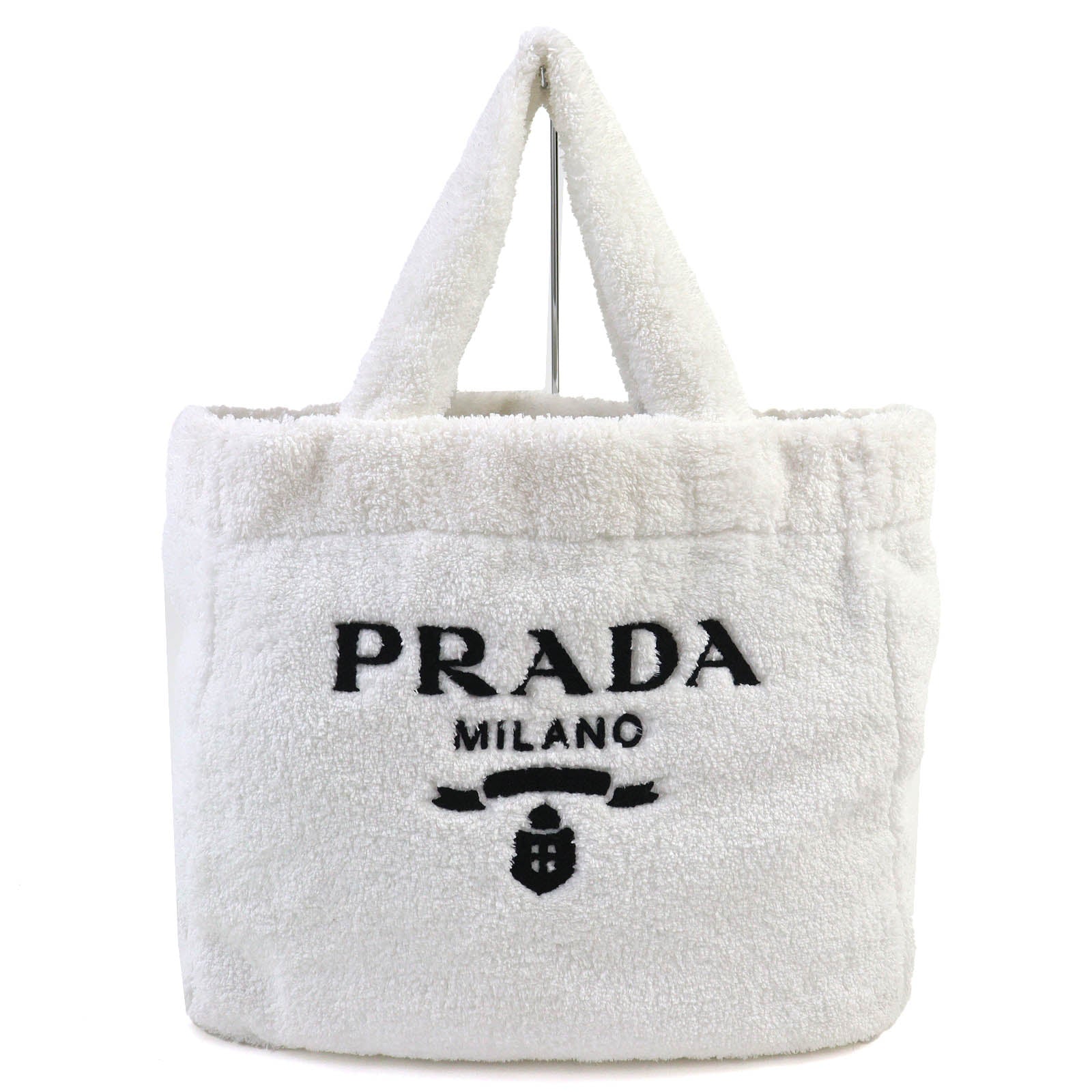 Prada SPUGNA Triangle Logo Terry Tote Bag