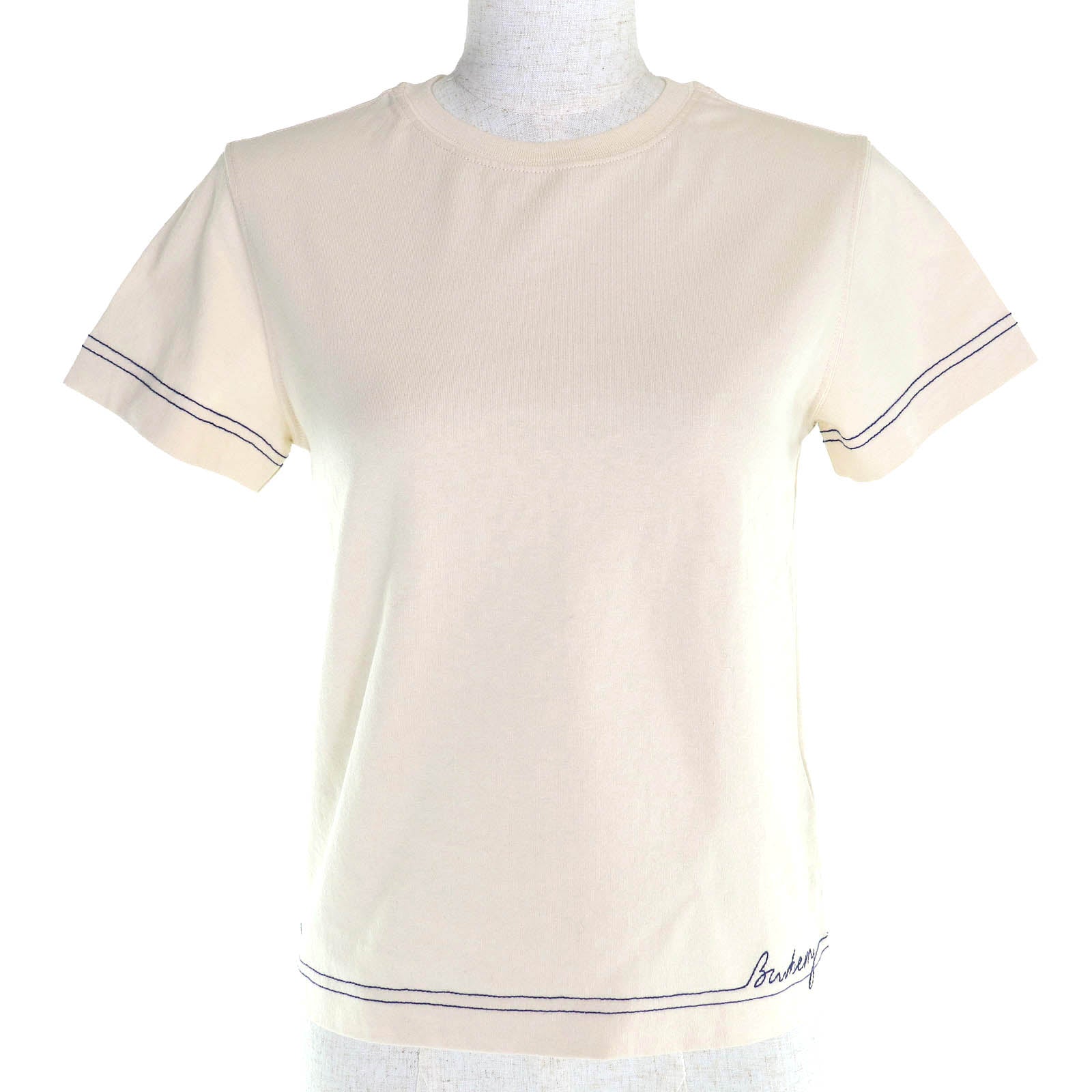 Burberry Logo Embroidery Stitch Design Cotton T-shirt