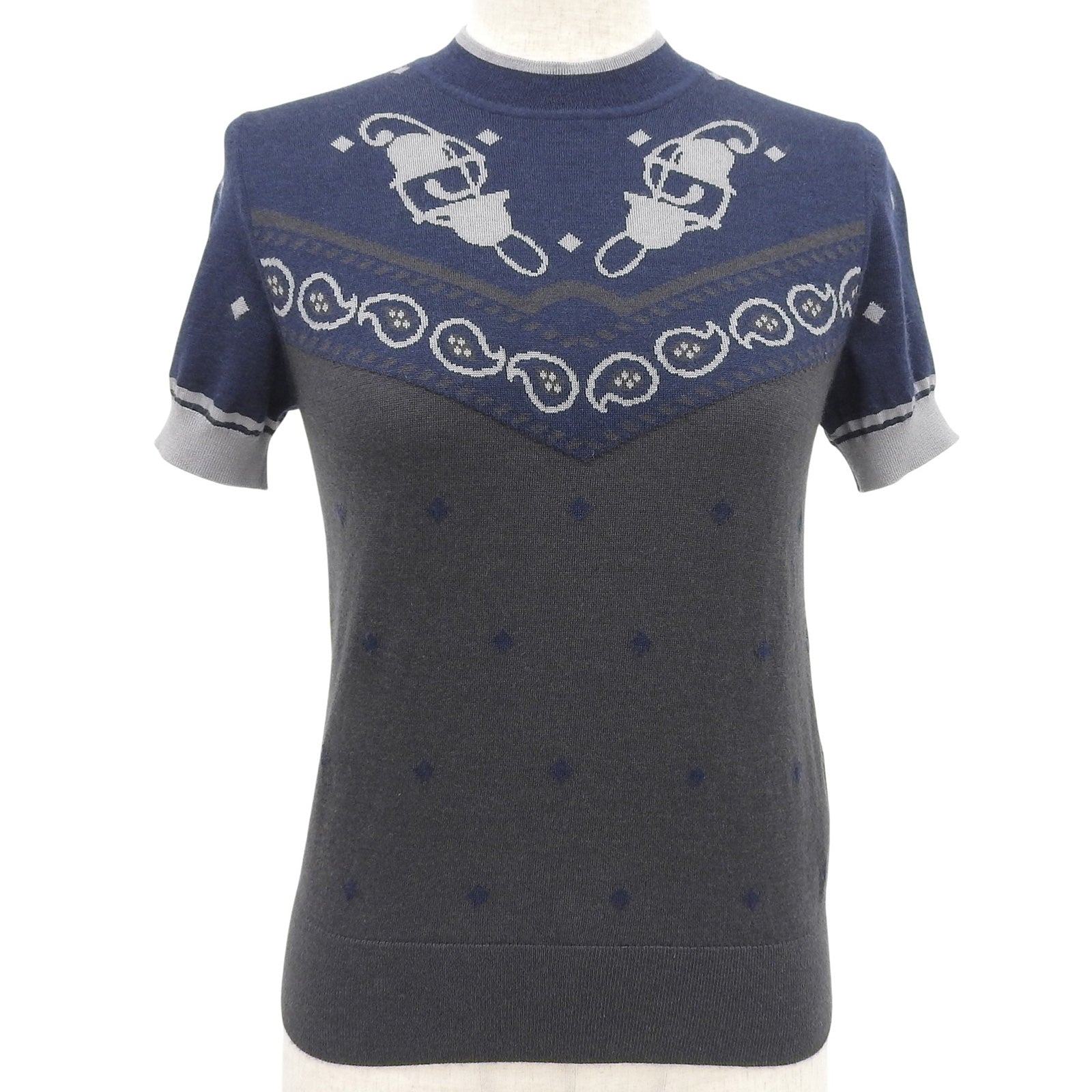 Hermes Harness of the court Cashmere Knit Top 36