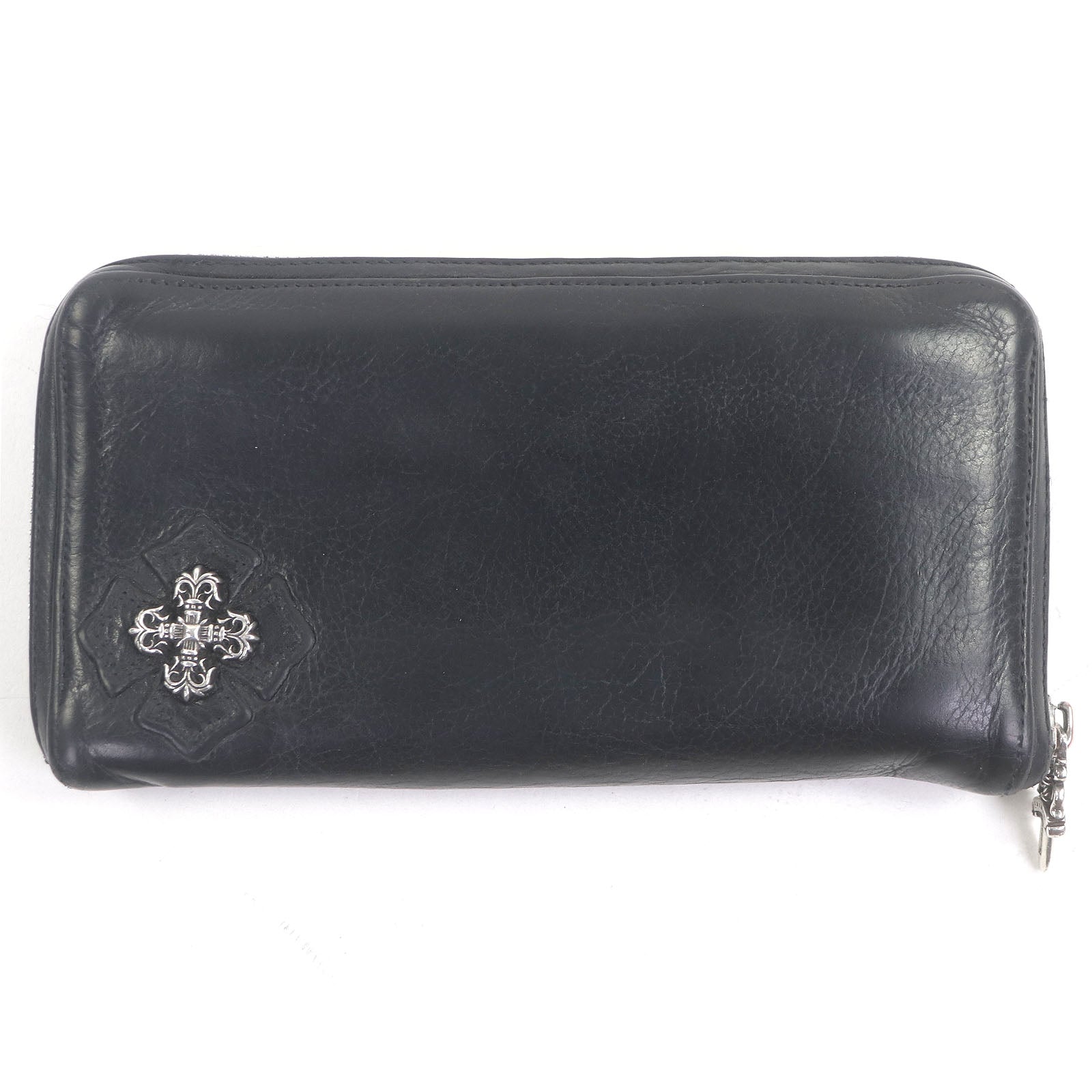 CHROME HEARTS REC F ZIP Heavy Leather Wallet