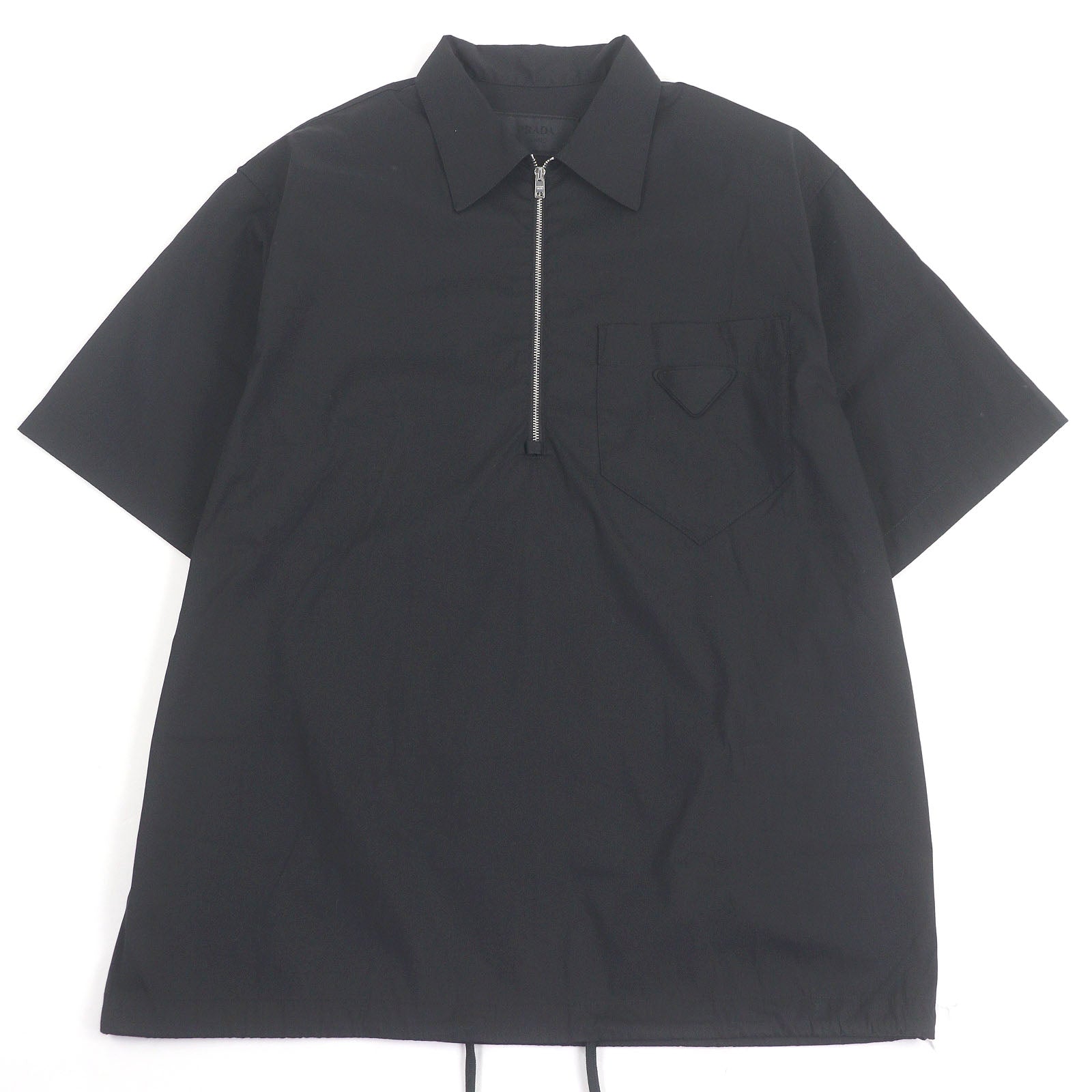 Prada Triangle motif Cotton Blend Short Sleeve Shirt