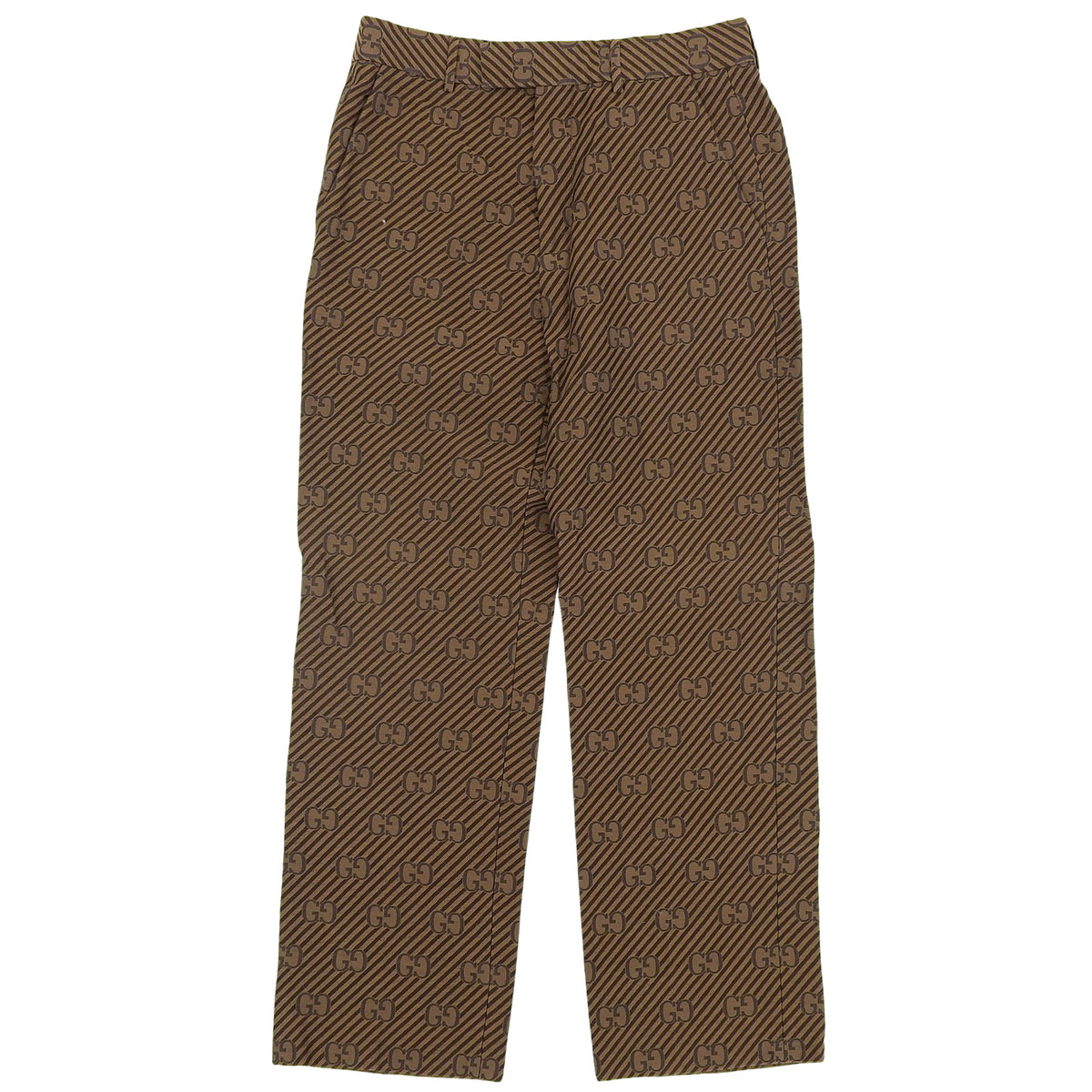 Gucci GG logo stripe pattern Cotton Silk Pants