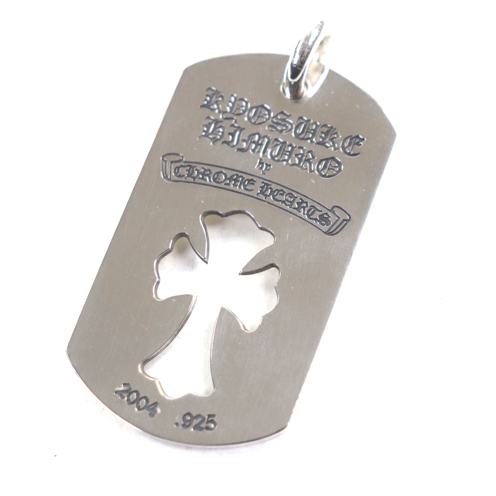 CHROME HEARTS Cut-out Large Dog Tag Silver 925 Pendant