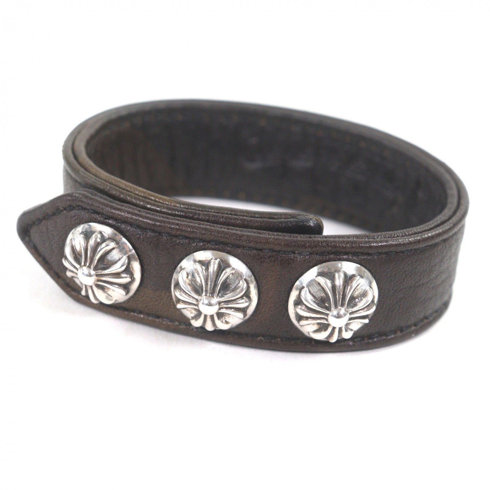 Chrome Hearts Camouflage Leather Silver Bracelet