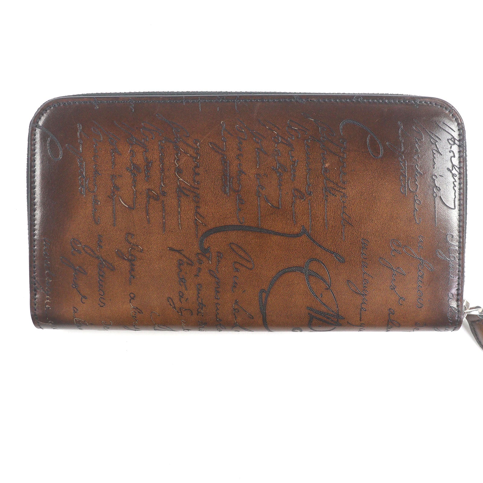 Berluti Itauba Calligraphy Script Long Zip Wallet
