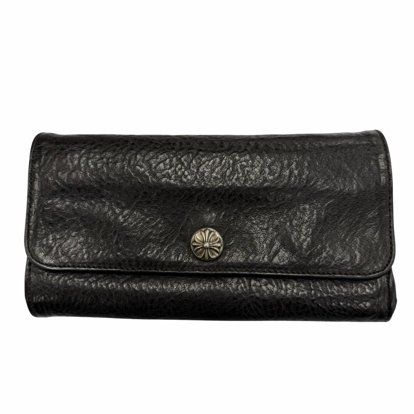 Chrome Hearts Judy Cross Button Leather Long Wallet
