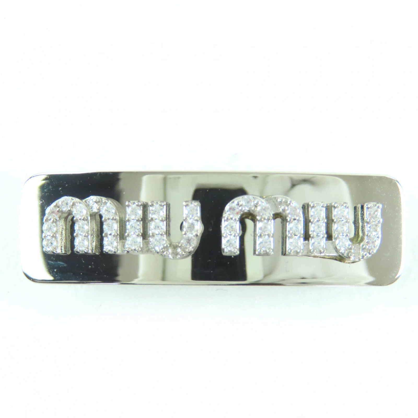 MIUMIU Rhinestone Logo Hair Barrette