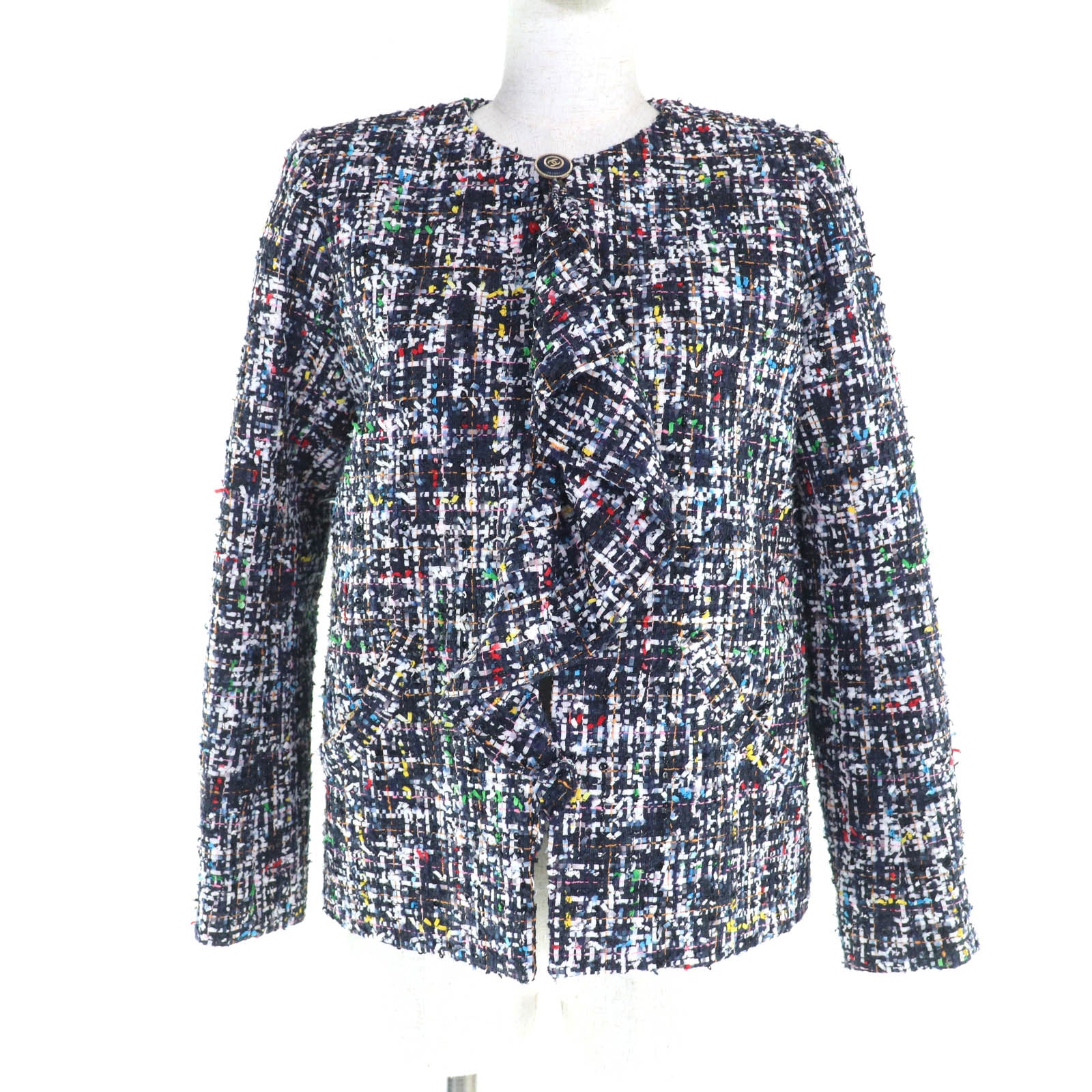 Chanel Collarless Jacket Polyester Jacket
