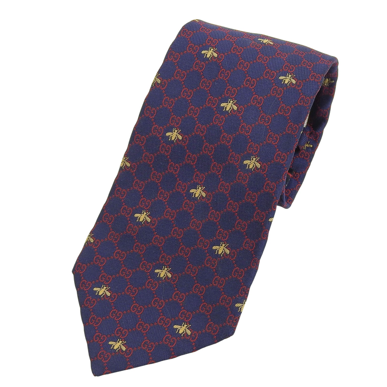 GUCCI GG logo Bee embroidery Silk Tie