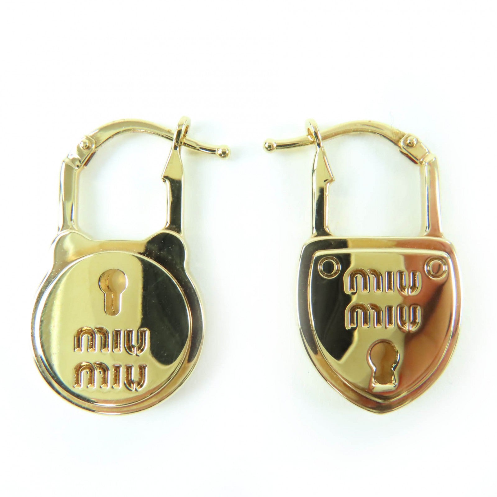 Miu Miu Pierce Myurock Brass Earrings