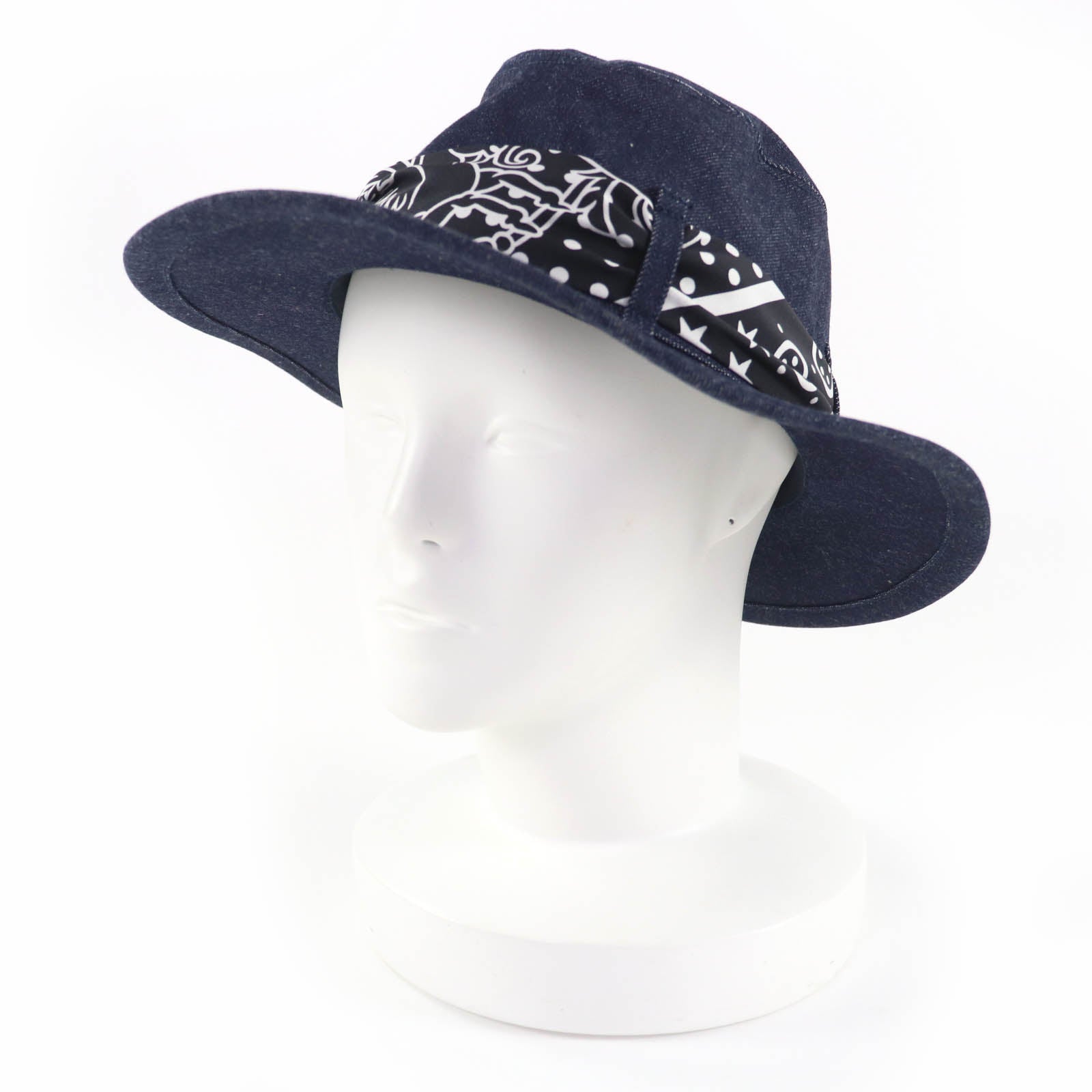 Hermès Eloise Silky Hat Denim Silk-trimmed Hat57