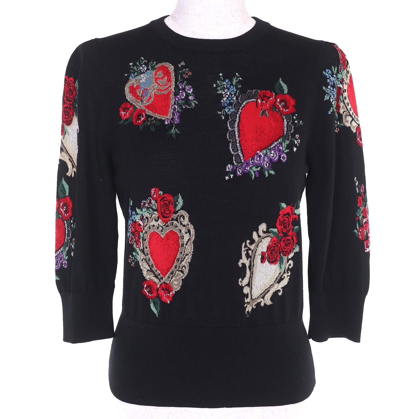 Dolce&Gabbana Heart Motif Wool Silk Knitwear