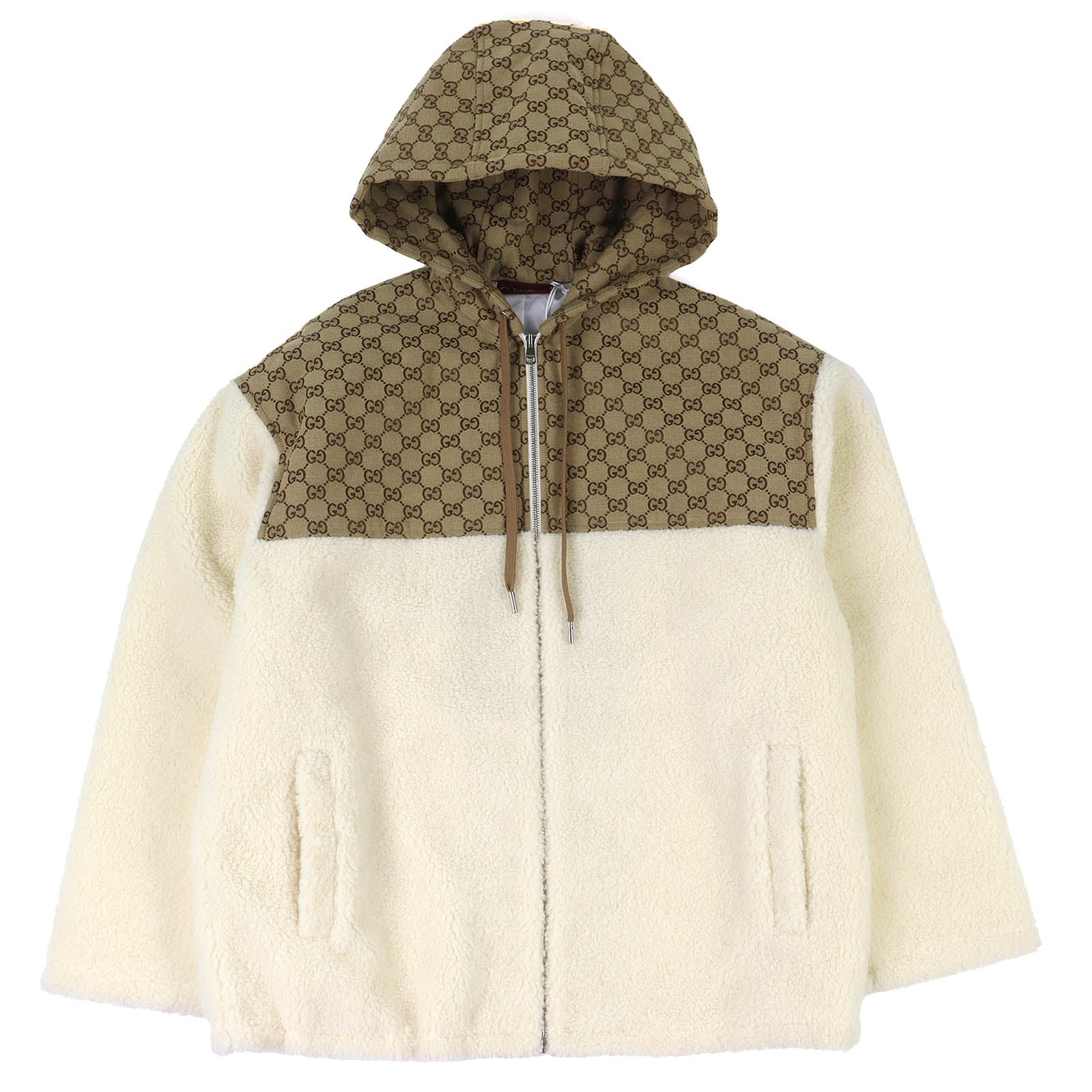 Gucci GG Intarsia Wool Zip-Up Hooded Jacket