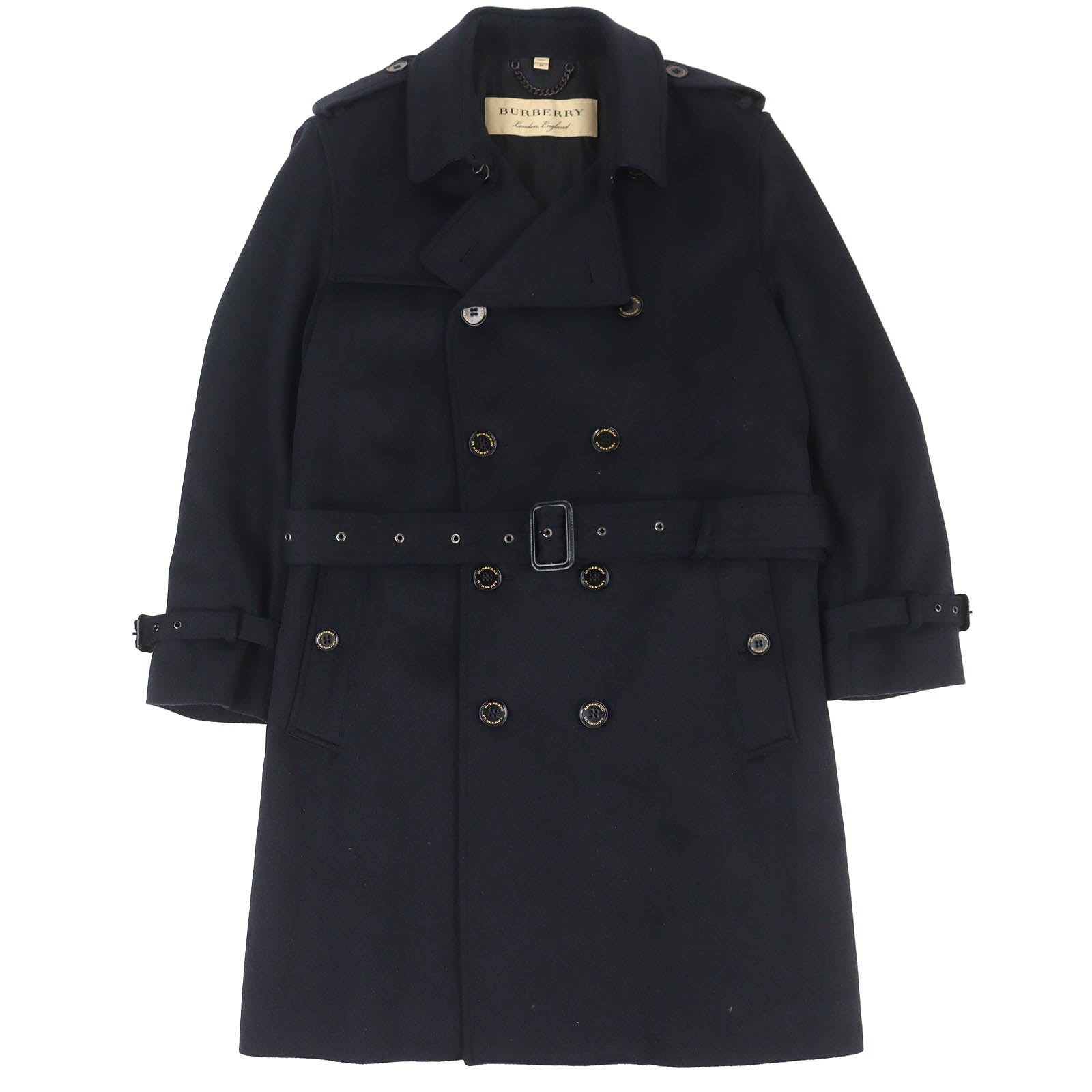 Burberry Belted logo-button Double-breasted Cashmere Coat