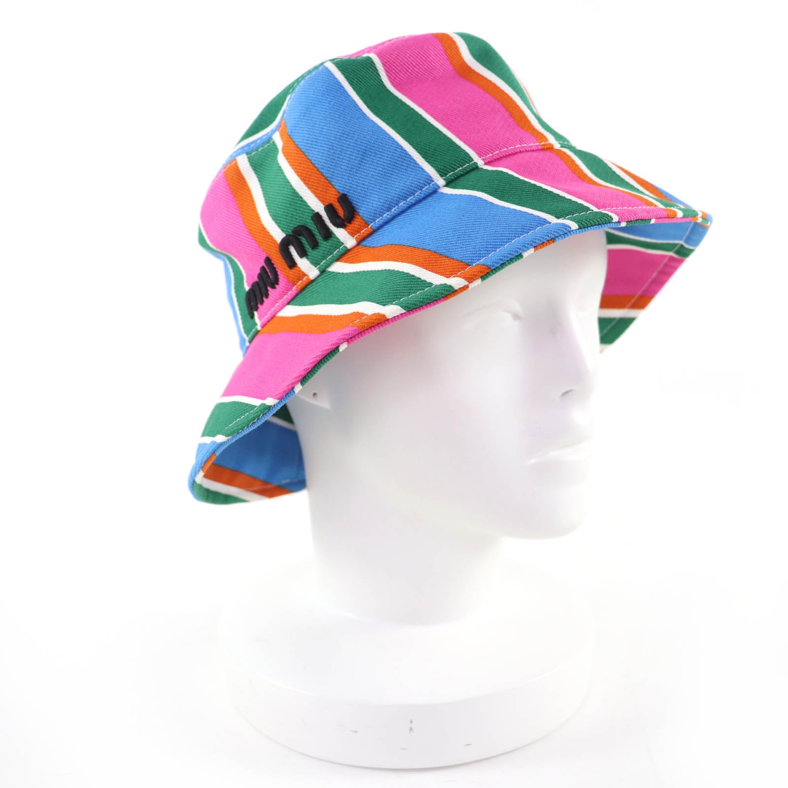 Miu Miu Logo Embroidery Cotton Bucket Hat