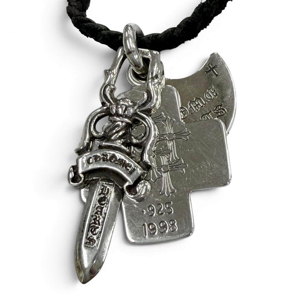 Chrome Hearts 925 Three Charm Necklace