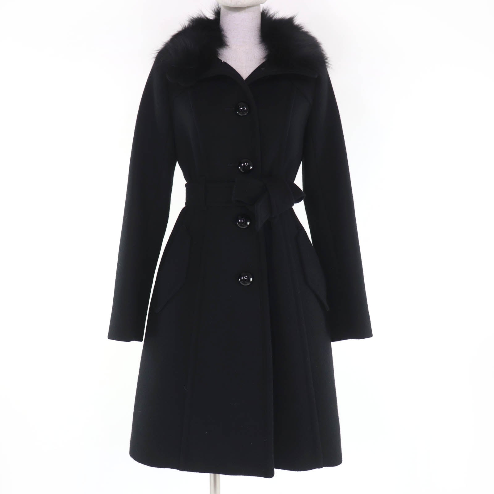 Burberry Blue Label Wool Angora Fox Coat