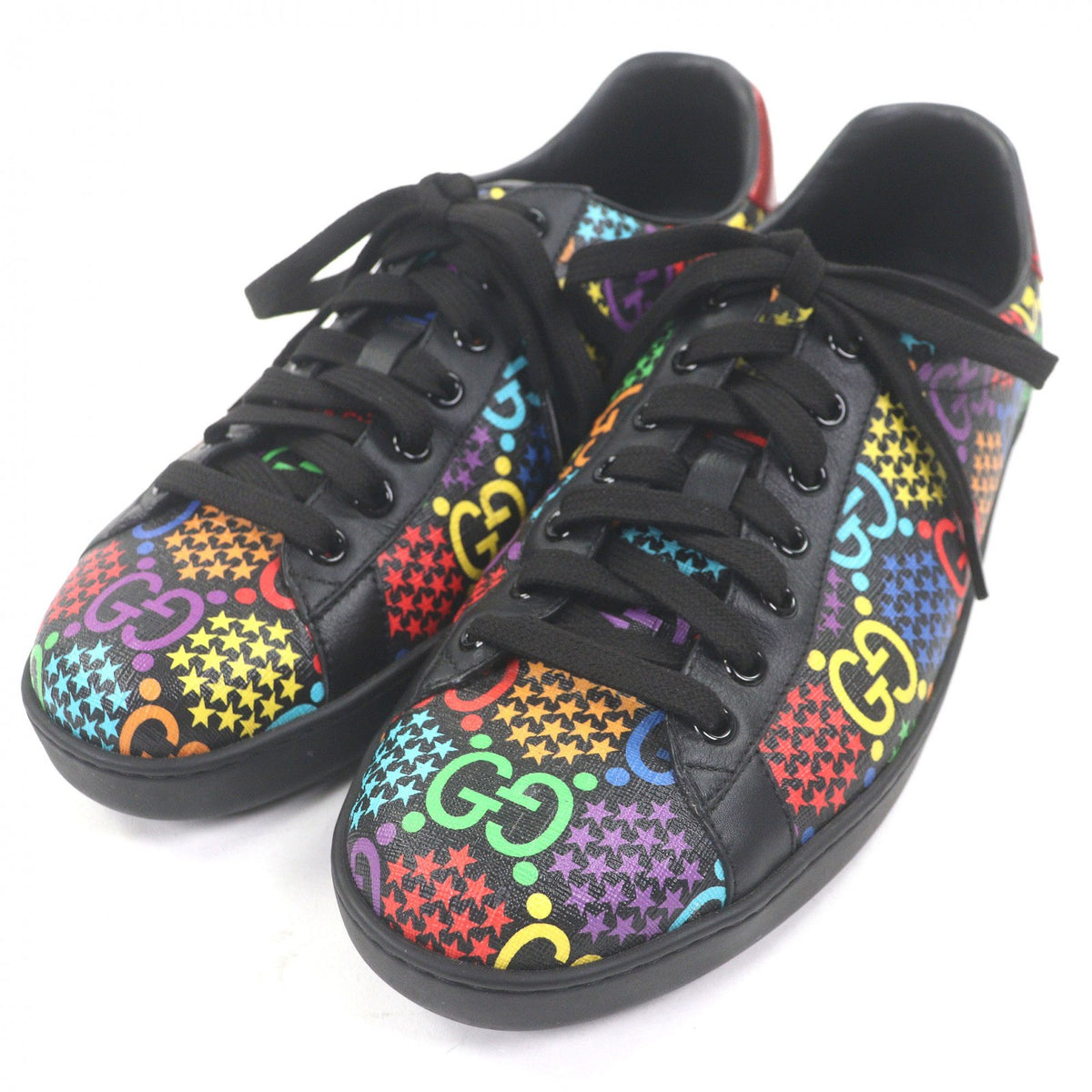 Gucci GG logo Star Pattern Leather Sneakers