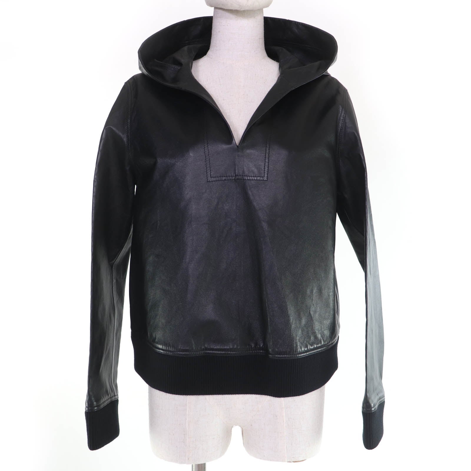Burberry Lambskin Knit Trim Hoodie Jacket