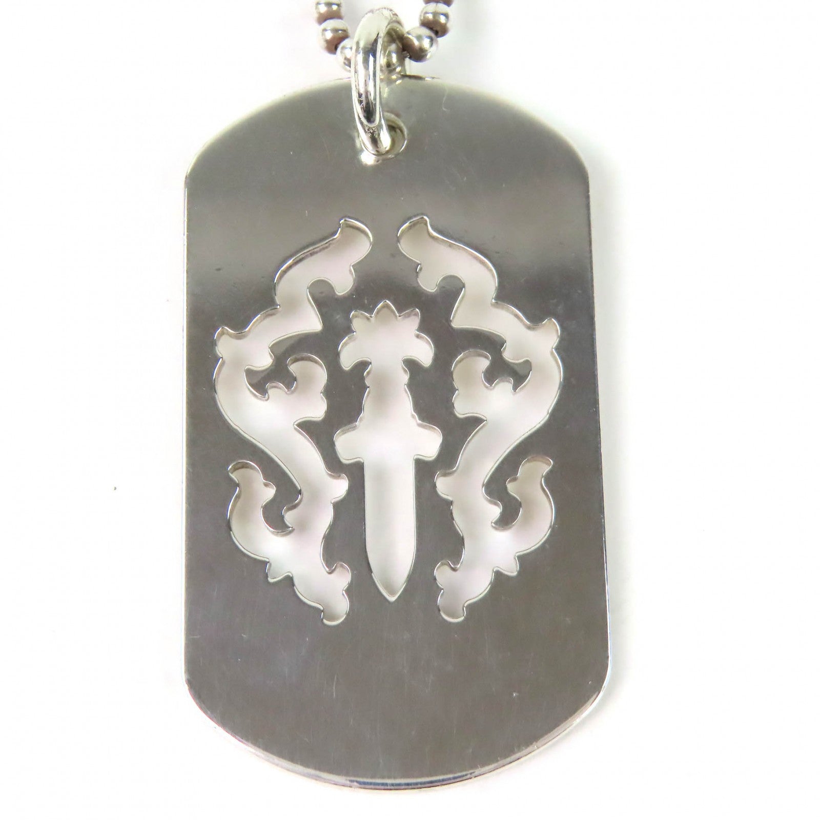 Chrome Hearts Vine Dagger Cutout Silver Necklace