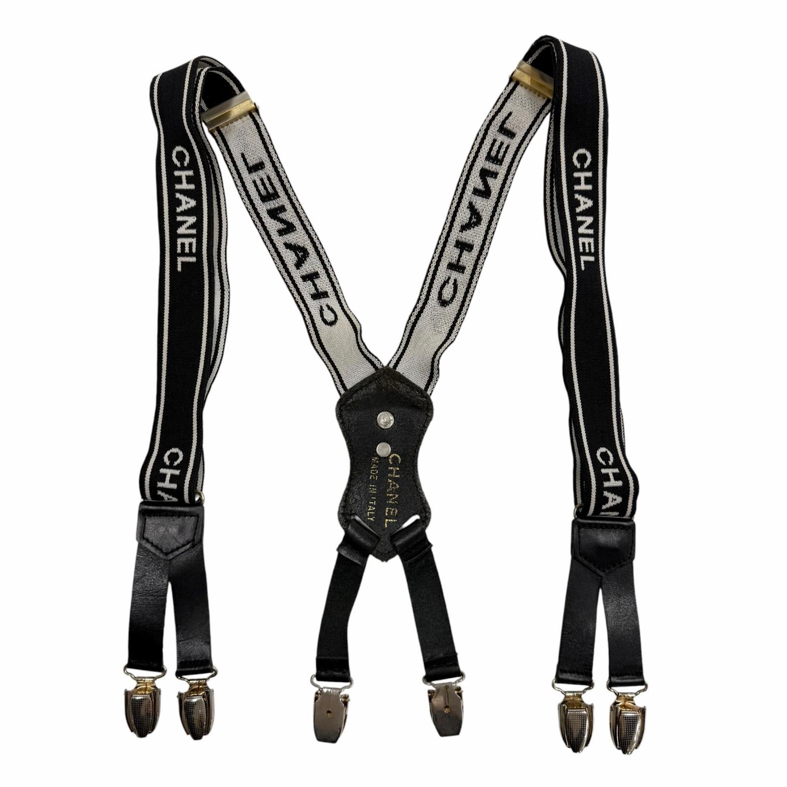 Chanel Leather Suspenders