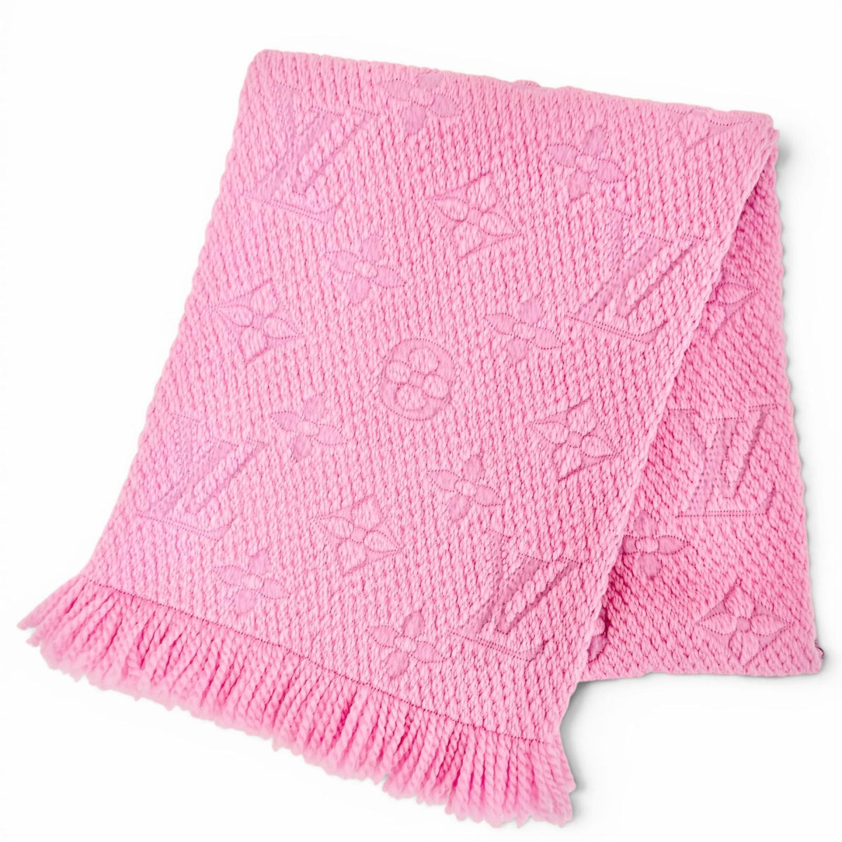 Louis Vuitton Escalp Logo Mania Monogram Wool Silk Scarf