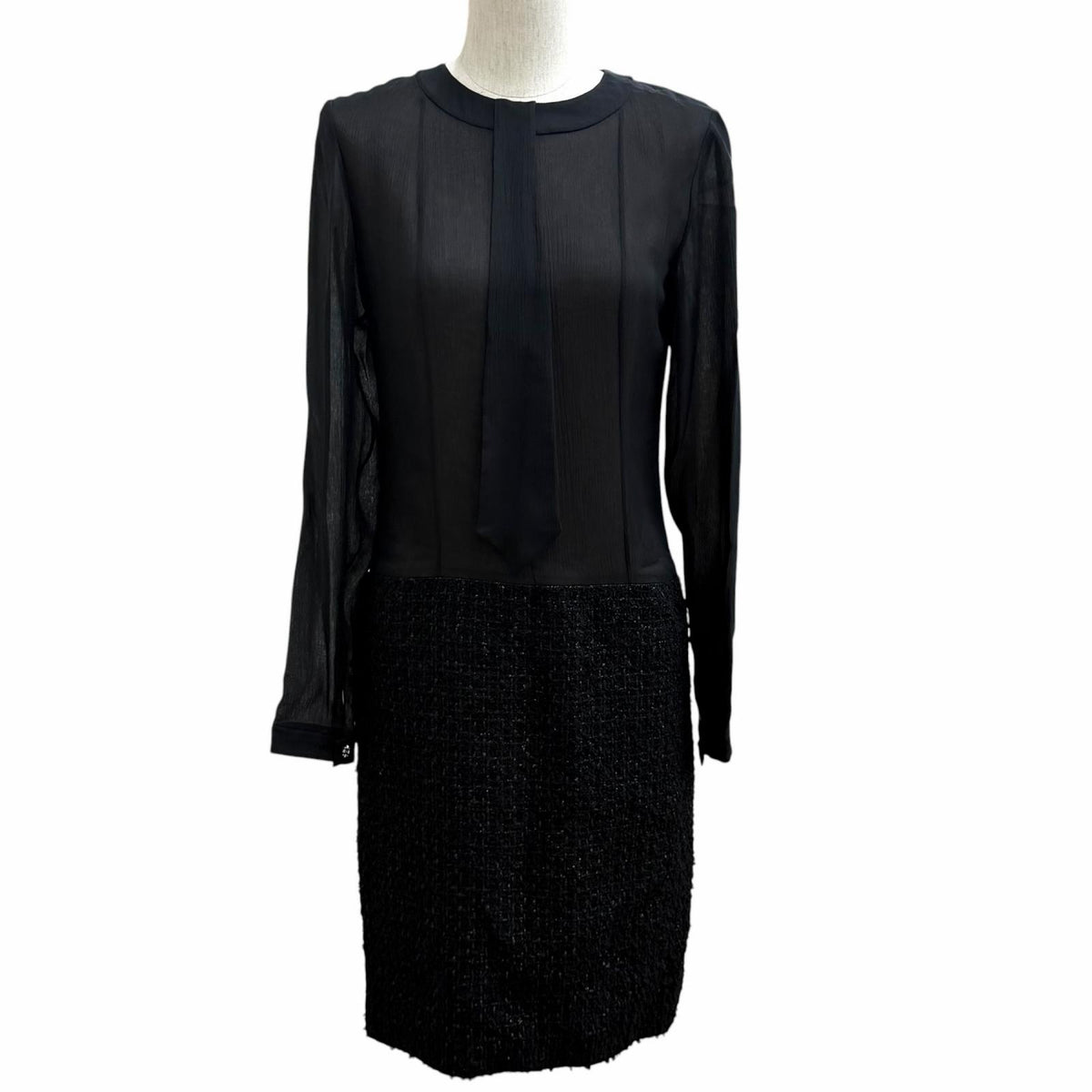 Chanel Tweed Silk Dress