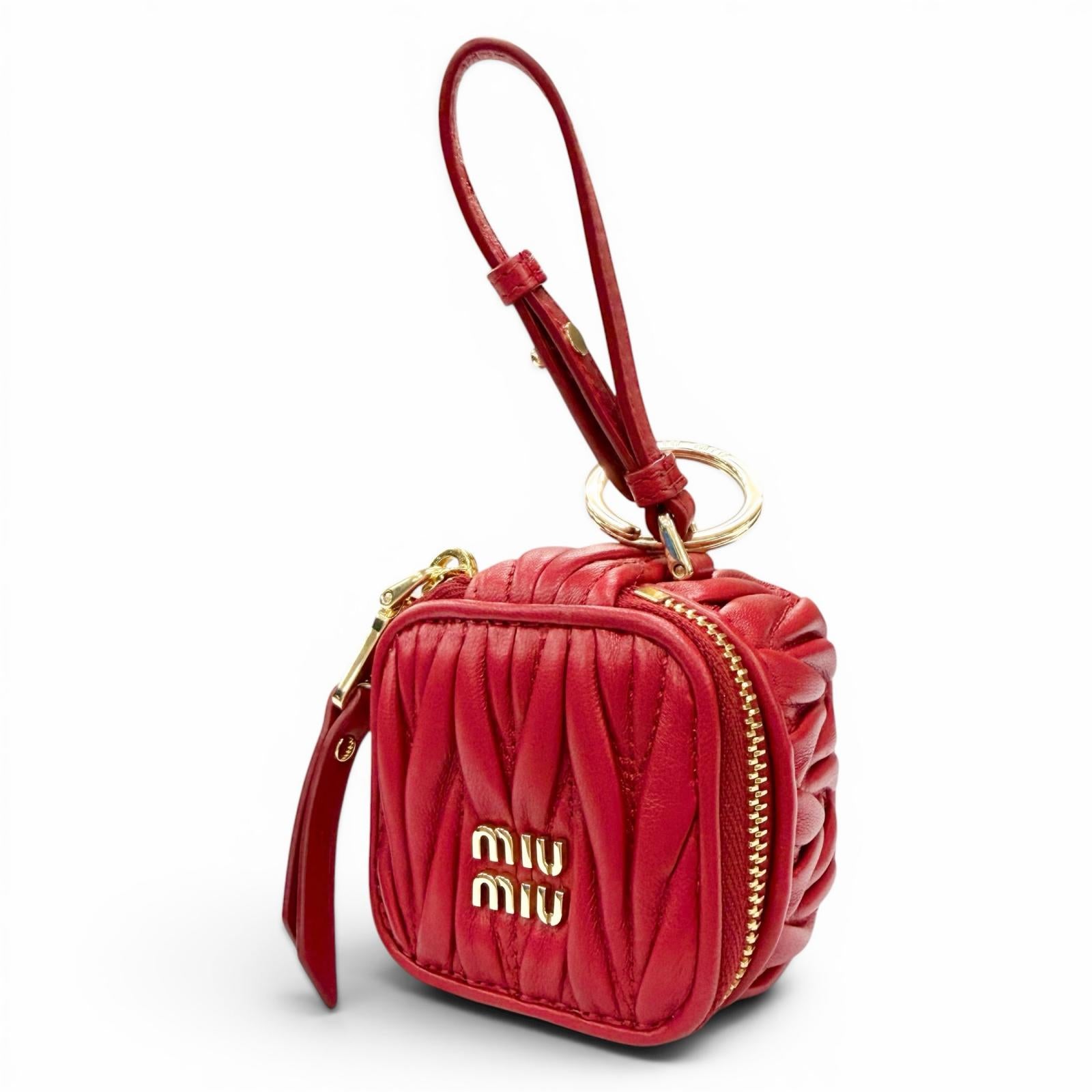 Miu Miu Matelasse Sheepskin Key Pouch