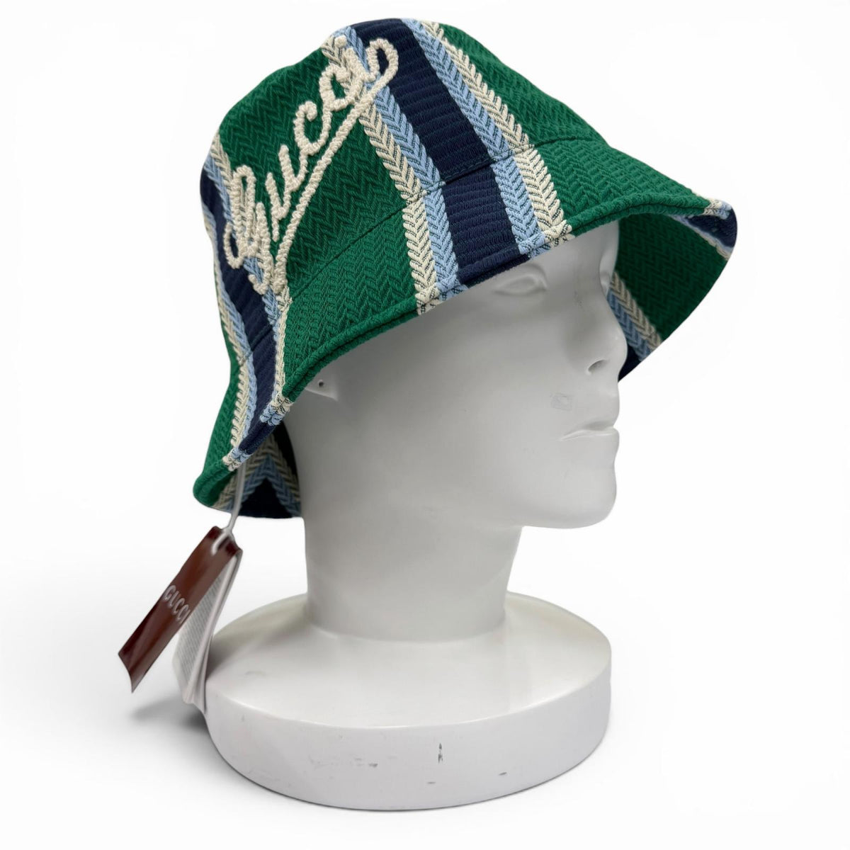 Gucci Logo Embroidery Herringbone Bucket Hat