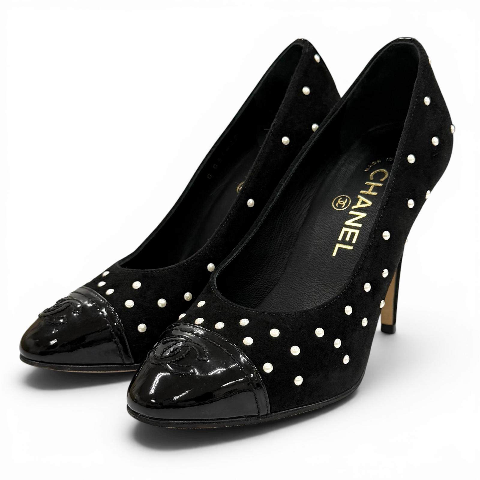 Chanel Suede Patent Pumps