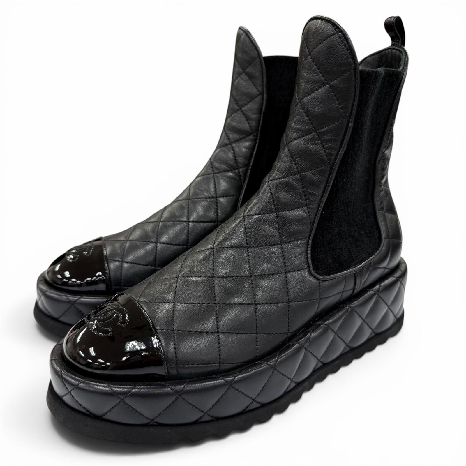 Chanel Leather Ankle Boots