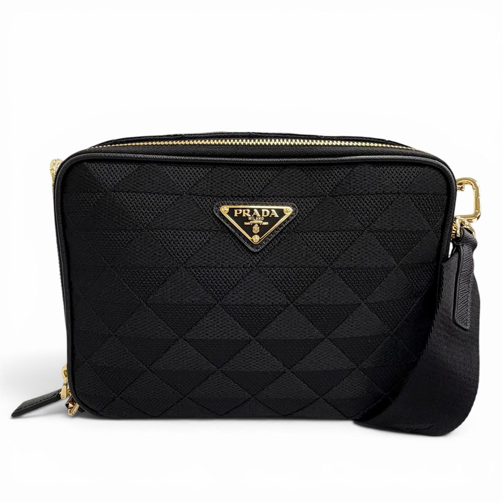 Prada Triangle Jacquard Shoulder Bag