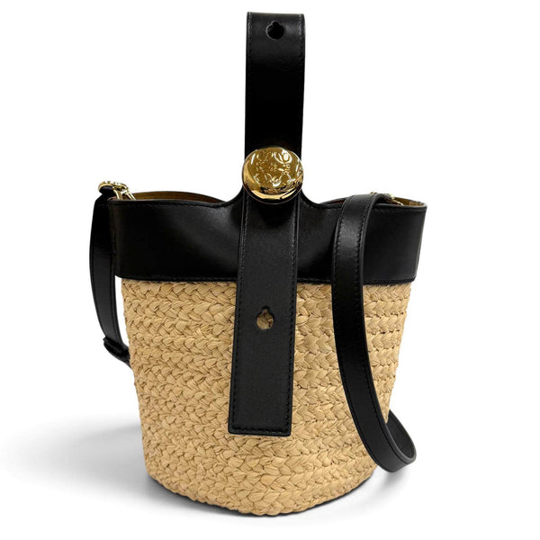 Loewe Pebble Bucket Bag Raffia Handbag