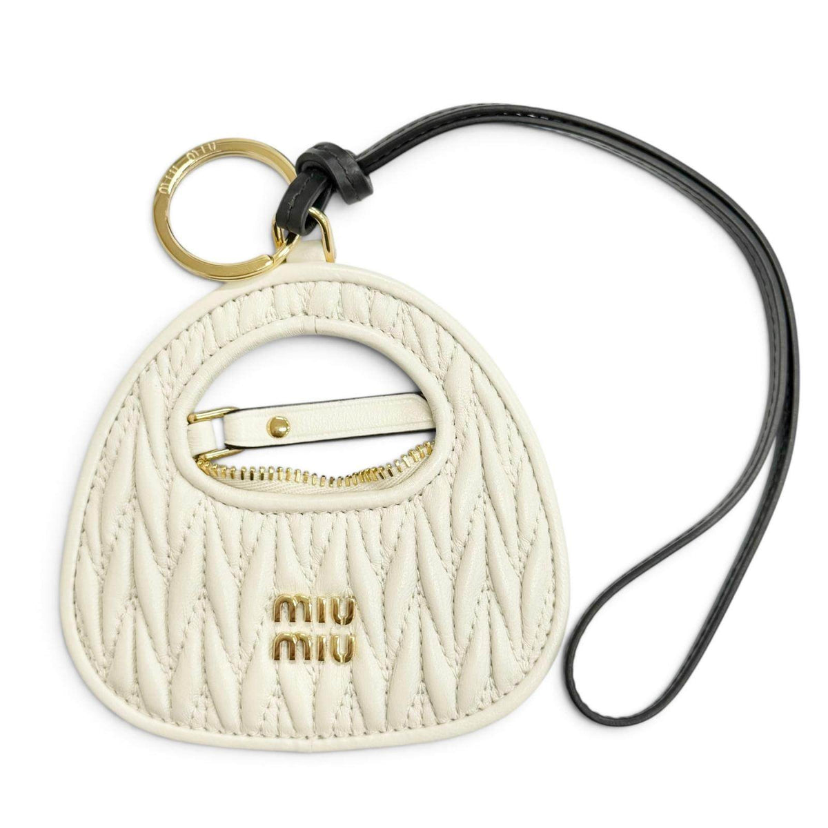 Miu Miu Leather Bag Charm Keychain