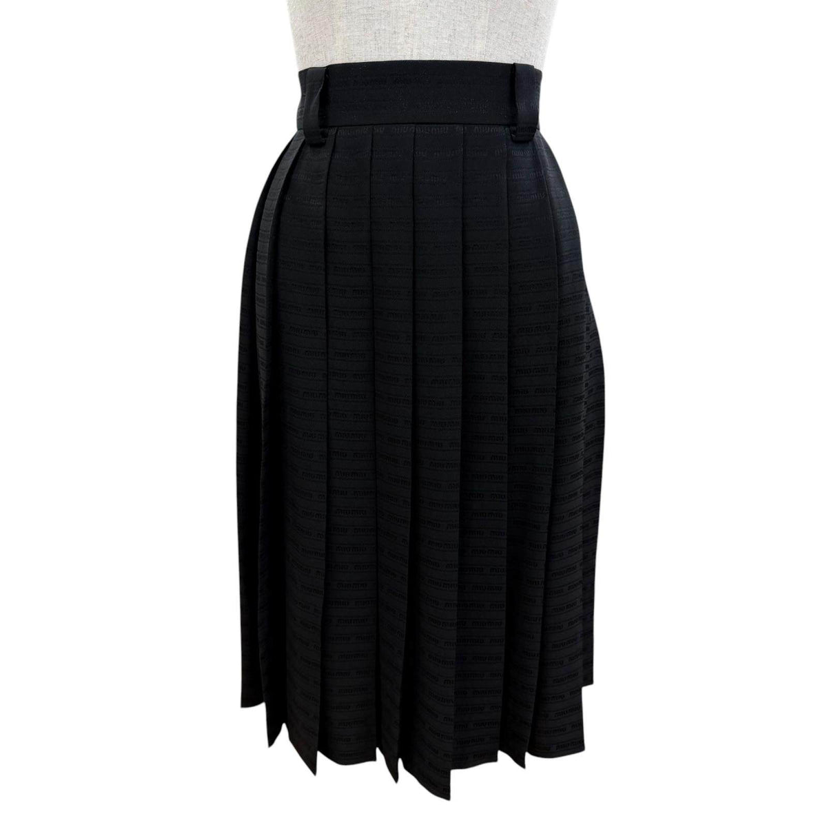 Miu Miu Silk Pleated Skirt