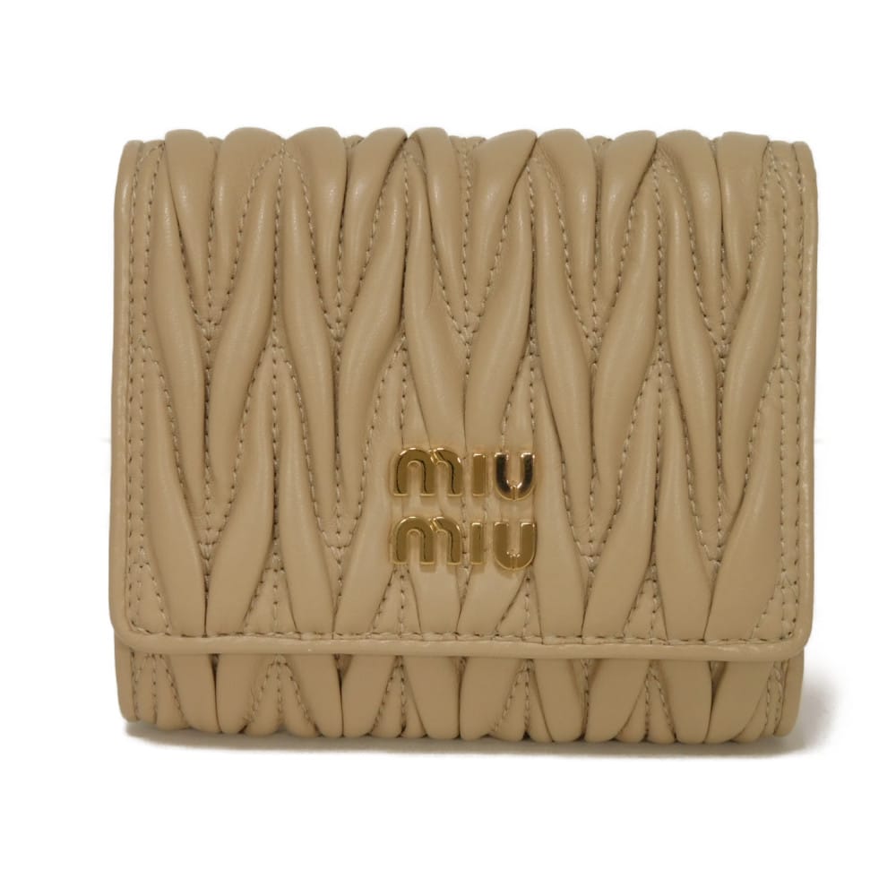 MIUMIU Matelassé Nappa Leather Compact Wallet