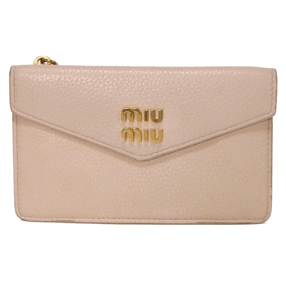 MIUMIU Vitello Dino Card Holder Coin Case