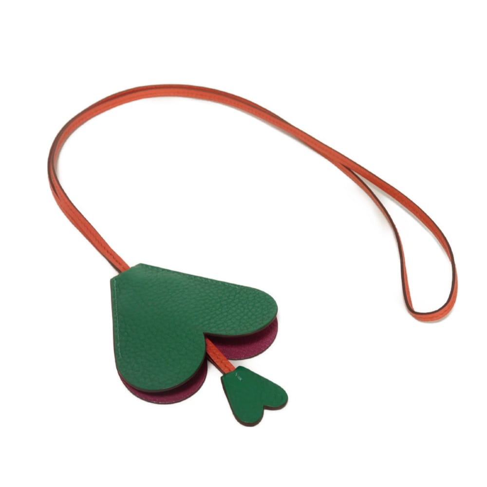Hermes Heart Bell Clochette Cuir Necklace