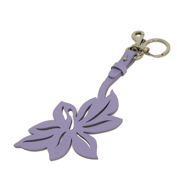 Gucci Flower Charm Calf Leather Key Holder
