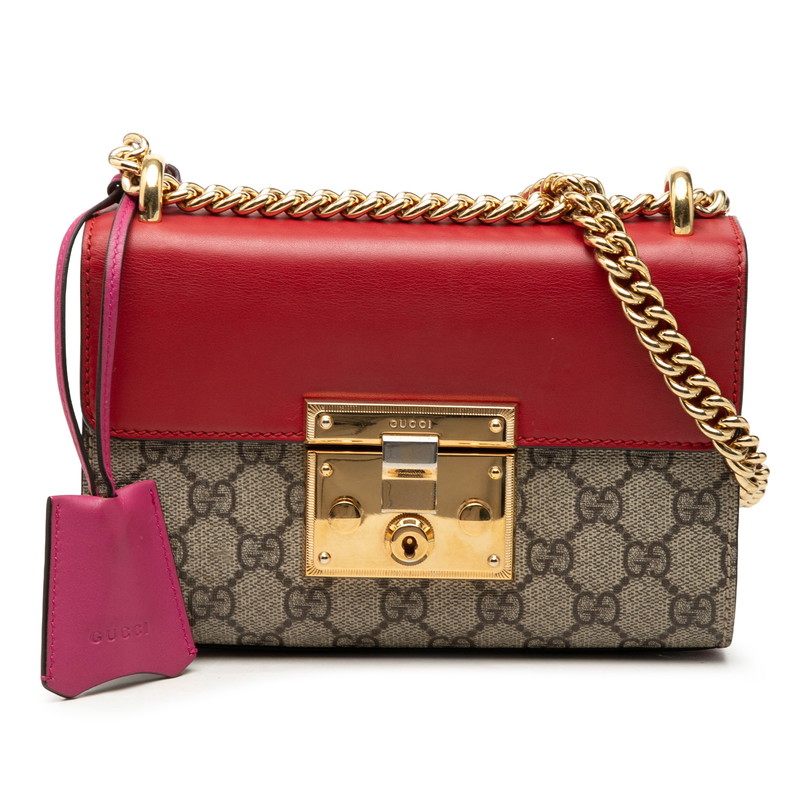 Gucci GG Supreme Padlock Chain Shoulder Bag