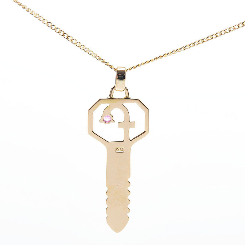 18K Key Pendant Necklace